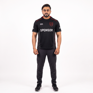 Camiseta Deportiva Personalizada de Manga Corta para Hombre, 100% Poliéster, Tejido Doble de 220g, Secado Rápido, Impresión por Sublimación, Cuello Redondo, Sudadera Híbrida Pro - Product Image 1