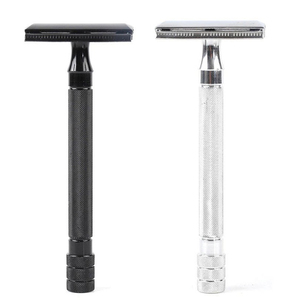 Maquinilla de Afeitar de Seguridad Profesional de Acero Inoxidable, Clásica, para Depilación Suave, con Cepillo Pequeño, Ajustable - Product Image 4