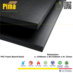 WPC PVC Foam Board <b>Sheet</b> 15mm Thick 0.6 G/cm3 Density Black <b>Color</b> Lightweight <b>Plastic</b> Materials Anti-Termite Furniture - Product Image 4