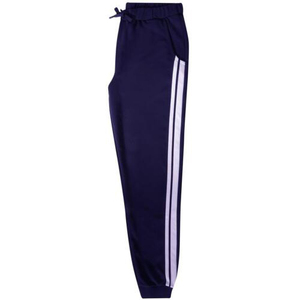 Pantalones Deportivos Unisex Azul Oscuro con Rayas Blancas, Largos, Casuales, para Otoño, con Cierre de Cordón y Bolsillos Laterales - Product Image 2