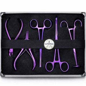 Kit Profesional de Perforación Corporal de Acero Inoxidable, Agujas de Perforación Esterilizadas, Pinzas, Bolas de Perforación para Oreja, Ombligo y Labio - Product Image 1