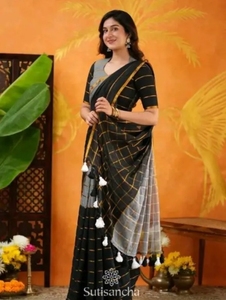 Sari de Algodón KV para Mujer, Estilo Bengalí, Nueva Tendencia - Product Image 6