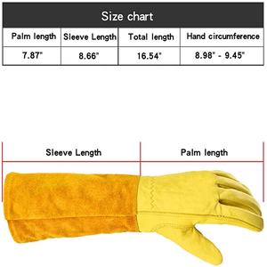 Hot Sale Long <b>Gardening</b> Work <b>Gloves</b> for <b>Ladies</b> Make Custom Design High Quality Leather Yellow Hand Safety Cactus Garden <b>Gloves</b> - Product Image 2