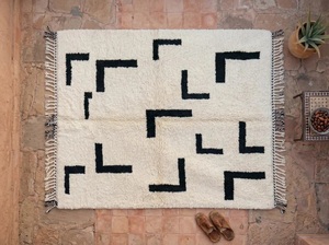 Hand Knotted Beni Ourain Moroccan Berber Rug 100% Wool Handmade Geometric Boho Area Carpet Custom Size Wholesale - Product Image 4