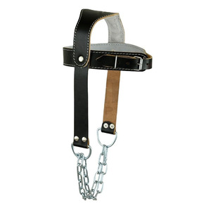 Adjustable <b>Leather</b> Head <b>Harness</b> Weightlifting Safety Support Unisex Gym Training Protection Cowhide Buckle Closure - Product Image 6