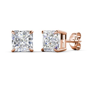 Boucles d'oreilles clous solitaires tendance en argent sterling 925 avec pierre de glace concassée taille radiant, bijoux fins pour femme, Destiny Jewellery - Product Image 1
