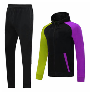 Conjunto Deportivo Urbano de Alta Gama con Capucha y Estampado, Chaqueta con Cierre y Pantalones Ajustados, Chaqueta Deportiva para Fútbol, Gimnasio y Entrenamiento - Product Image 2