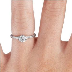Bague de fiançailles semi-montée en platine personnalisée, style milgrain, inspirée du vintage, design de bijoux fins faits à la main, best-seller - Product Image 3