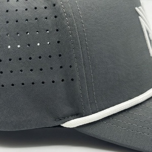 Gray 6-Panel <b>Snapback</b> <b>Cap</b> with White Geometric Embroidery Logo Adjustable Fit Unisex Street Style Baseball Hat - Product Image 5