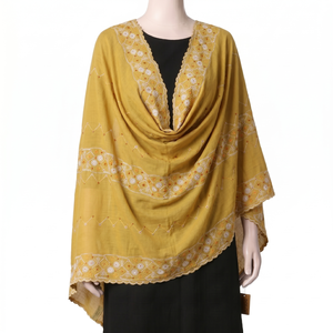 Écharpe Châle Femme en Voile Brodé Floral avec Strass, Respirante, Style Ethnique, Asie du Sud, Arabe, Vente en Gros, OEM ODM Personnalisé - Product Image 1