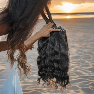 Machine double trame extension de cheveux vierges indiens. donneur unique fournisseur unique qualité supérieure sans perte emmêlement trame de cheveux - Product Image 1