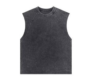 Chalecos de algodón de primera calidad para hombre, camisetas sin mangas con estampado gráfico vintage personalizado, camisetas deportivas con lavado ácido, camiseta sin mangas para hombre - Product Image 1
