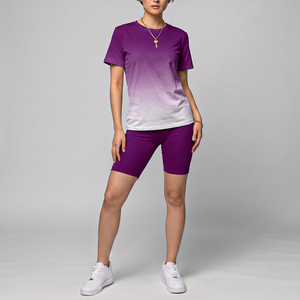 Conjunto de Dos Piezas de Verano para Mujer, Ropa Casual al por Mayor, Conjuntos de 2 Piezas con Diseño Tie Dye Personalizado, Trajes Deportivos para Mujer - Product Image 6