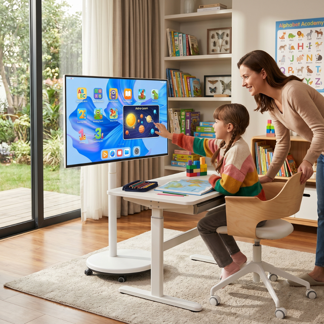 Interactive Kids Learning Display 24 27 32 Inch Portable Smart Screen Touch Monitor Stand Movable Education LCD TV Board