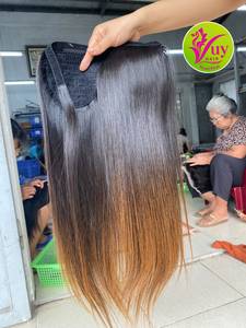 Vietnamese 100% <b>Real</b> Human <b>Hair</b> <b>Ponytail</b> Wholesale Natural Color Cheap Price Fast Shipping - Product Image 3