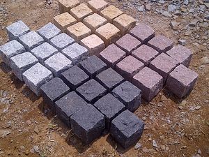 Natural Granite Cobblestone Cube Stone Pavers for Outdoor Landscaping and Driveway Flamed / Tumbled Granite Cube Stones - Product Image 6