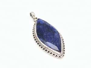 Collar con Colgante de Zafiro Marquesa, Plata de Ley, Hecho a Mano, Piedra Azul Natural, Joyería Elegante, Regalo - Product Image 3