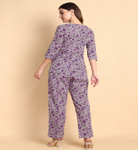 Conjunto de Pijama y Top de Noche Elegante y Transpirable de Rayón con Cuello en V para Mujer, Estampado Otoñal, Top de Manga Larga y Pantalones - Product Image 3