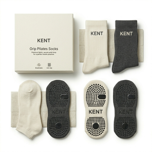 Calcetines de Yoga y Pilates de Algodón 100% Transpirables con Agarre de Silicona Antideslizante, Empaque Premium, OEM, ODM, Venta al Por Mayor, Marca Privada - Product Image 2