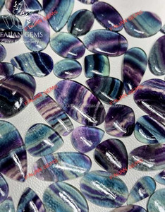 พลอยฟลูออไรต์ธรรมชาติหลายสีแบบหลวมคุณภาพสูงรถแท็กซี่เรียบตัดเครื่องประดับที่ผ่านการรับรองจากบุคคลที่สามผลิตตามขนาดฟรีไซส์ - Product Image 4