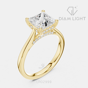 2.15CT IGI Certified Princess Cut Lab Grown Diamond <b>Ring</b> 14K White Gold F+ Color VS+ Clarity Modern Engagement <b>Ring</b> for Women - Product Image 6