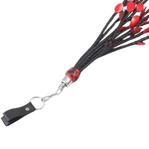 Látigo de cuero resistente con flecos anchos para impacto profundo y control - Product Image 6