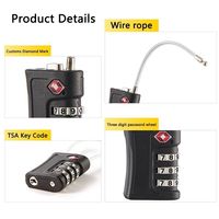 Cadenas à combinaison à 3 chiffres pour bagages, mini valise, cadenas de voyage TSA