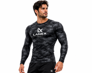 Custom <b>Men's</b> Long Sleeve <b>Compression</b> Rash Guard Camouflage Gym <b>Shirt</b> Athletic Fitness Training Workout Sportswear Base Layer Top - Product Image 1