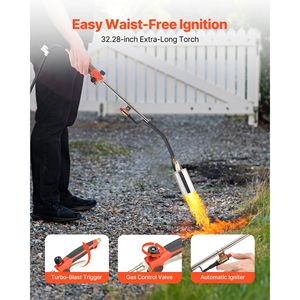 Brûleur à propane haute puissance 240 000 BTU pour désherbage, robuste, avec tuyau de 3 m et flamme turbo triple réglable, désherbeur manuel - Product Image 4