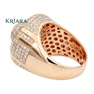 Anillo de Diamante Cultivado en Laboratorio Chapado en Oro Rosa sobre Plata 925 para Hombre, Corte Brillante Redondo, Joyería Unisex de Lujo para Uso Diario - Product Image 4
