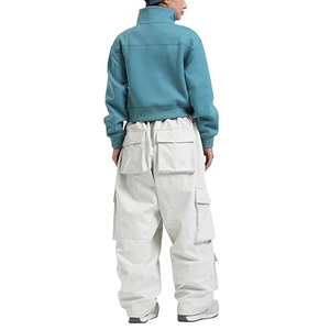 Customized Adults Zipper High Waist Multi-pockets Baggy Snowboard Pant Women Waterproof Wind Resistant Loose Wide Leg Cargo - Product Image 2
