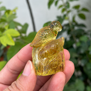 Statue d'oiseau en citrine naturelle sculptée à la main, 2 pouces, sculpture en cristal de pierre précieuse, pierre jaune, décoration d'intérieur, cadeau - Product Image 3
