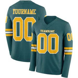 Jersey de Fútbol Americano Personalizado OEM de Manga Larga, Impresión Personalizada, Material de Spandex/Poliéster, Nombre del Equipo Personalizado - Product Image 2