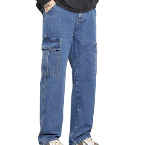 Ventes chaudes : Salopette en jean droite et ample pour homme, pantalon cargo en denim tendance pour homme - Product Image 4