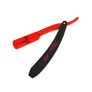 Navaja de Afeitar Profesional Sambrialmed International para Barbería, Cuchilla Recta Plegable Roja y Negra SI-12-1015 - Product Image 6