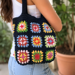Nouvelle Collection Sacs de Plage Vintage en Paille Crochet Multicolore Faits Main pour Femme Sac à Bandoulière Carré en Herbe de Mer - Product Image 1