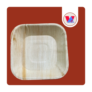 Bandejas Compostables de Color Beige Natural, Platos Desechables de Hoja de Areca Catechu de 10 Pulgadas Cuadradas, Ideales para Eventos Ecológicos - Product Image 1