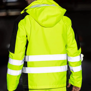 Chaqueta de Trabajo de Invierno Ligera de Alta Visibilidad para Hombre, Transpirable, Impermeable, con Diseño Reflectante de Seguridad y Logotipo Personalizado - Product Image 3