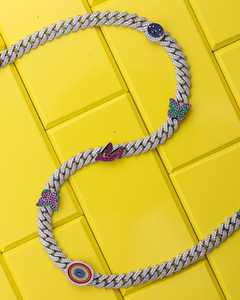 Collier Hip Hop Cœur Brisé Plaqué Or 18 carats avec Chaîne Cubaine de 9 mm pour Hommes - Product Image 3