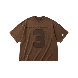 T-shirt en coton délavé vintage à épaules tombantes, imprimé graphique ton sur ton personnalisé, col rond épais, décontracté pour hommes, vente en gros - Product Image 4