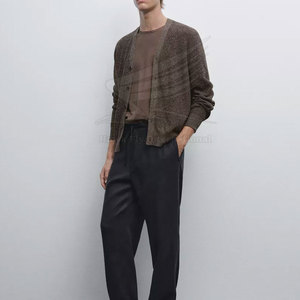 New Design Winter Breathable Front Logo Men's <b>Cardigan</b> <b>Sweater</b> 100% Cotton Knitted High Quality Wholesale - Product Image 3