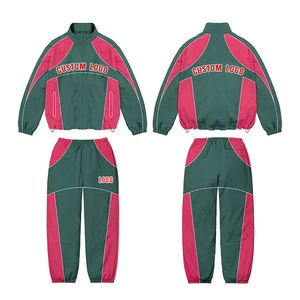OEM Custom Windbreaker Suit Two Piece Set Zip up <b>Jacket</b> and Nylon Pants Sweatsuit Nylon Zipper Track Suits Windbreaker Tracksuit - Product Image 2
