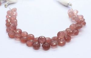 Cuarzo Rosa Natural Facetado en Forma de Corazón, Briolette de 8 Pulgadas, Cuentas de Cuarzo Rosa de 9-10MM, Venta al Por Mayor - Product Image 6