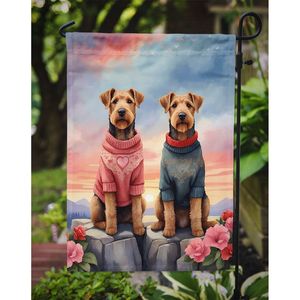 Multicolor Airedale Terrier Two Hearts <b>Garden</b> <b>Flag</b> Mailbox Decorative Yard Banner for Patio Artwork for Flower Beds Small - Product Image 3
