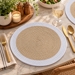 <b>Round</b> Bohemian Cotton Woven Placemat Heat Resistant Table <b>Mat</b> Reusable Non Slip Dining Pad Kitchen Decor - Product Image 6