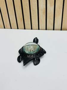 Presse-papiers en forme de tortue de 2 pouces en laiton massif noir antique avec loupe intégrée |   Loupe de bureau décorative - Product Image 3