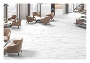 Carrelage en porcelaine finition marbre blanc avec veinage gris naturel, surface non réfléchissante, hôtels de luxe, villas, Statuario italien - Product Image 3