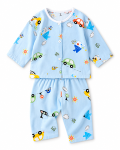 Conjunto de Pijama de Verano para Bebés Niños, 2 Piezas, Transpirable, con Estampado de Dibujos Animados, Camiseta de Manga Corta y Pantalones Cortos para Dormir - Product Image 2