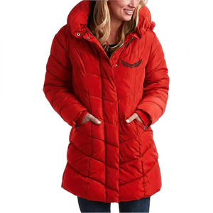 <b>Long</b> Hooded Jacket Olive Green Thick <b>Winter</b> <b>Coat</b> With Embroidery Logo Zipper Casual Style - Product Image 6