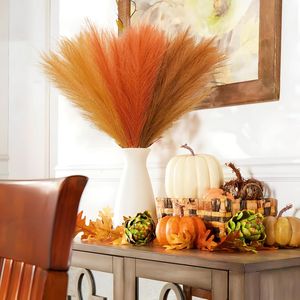 Erba della Pampa Arancione 30 pz 55 cm, Steli Soffici Artificiali Colorati, Decorazioni per Vasi, Centrotavola Autunnali per Matrimoni - Product Image 3